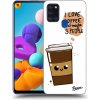 Picasee silikónový čierny obal pre Samsung Galaxy A21s - Cute coffee