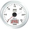 WEMA GPS Rýchllomer 30 kn a kurzomer, biely čiselník, biely rám 85 mm model B wema - 330049