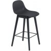 Muuto Fiber Stool 65cm s opierkou wood base + black