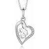 SOFIA strieborný prívesok srdce so štvorlístkom MO42029/01