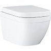Grohe Euro Ceramic - Závesné WC s doskou SoftClose, Rimless, Triple Vortex, alpská biela 39693000