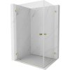 Mexen Lunar-B Duo, výklopný sprchový kút 80 x 75 cm, 8mm číre sklo, zlatý profil, 832-080L-075P-50-00