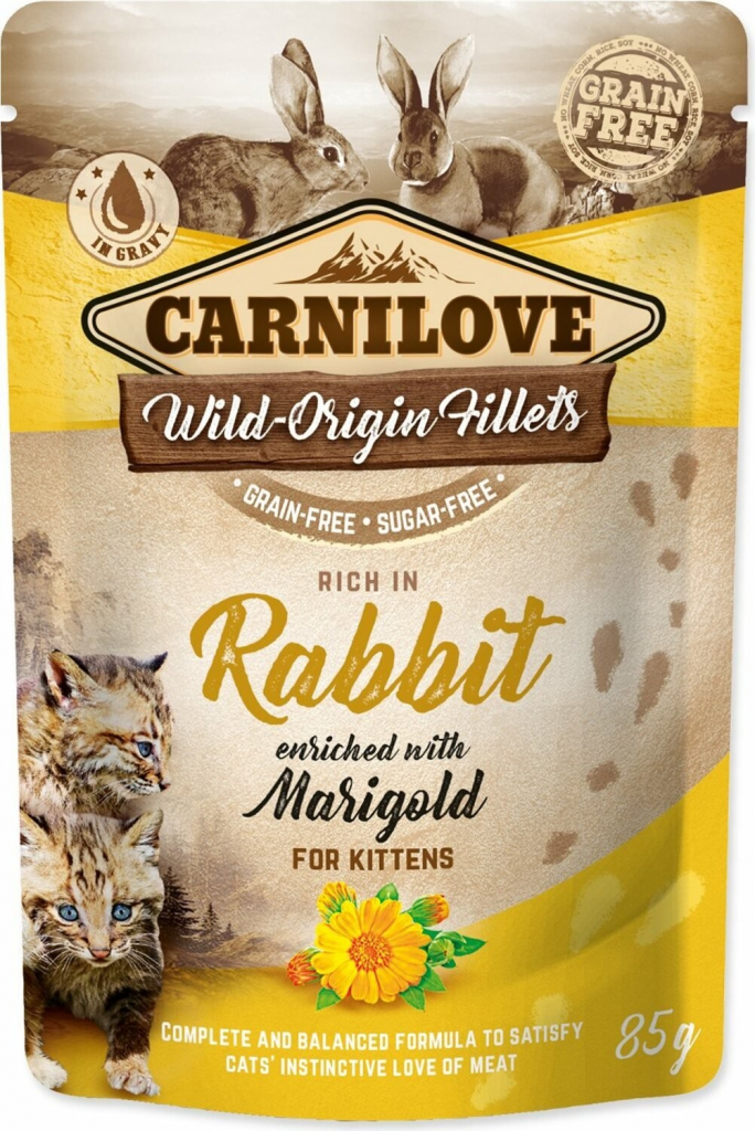 Carnilove Cat Pouch Kitten RabbitEnriched & Marigold 85 g