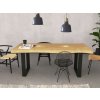 robustná oceľová stolová podnož LOFT, lakovaná čierna matná, obdĺžnikový tvar, profil materiálu 40 x 80 mm