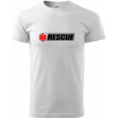 Záchranár rescue kríž pánske tričko biele