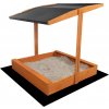 SAND TROPIC Drevené pieskovisko so strieškou 120x120cm (impregnované) šedé