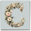 Vymalujsisam.sk Maľovanie podľa čísiel - Písmeno C - Kvetinový vzor Veľkosť: 50x50cm, Rám: Na kartónovej doske