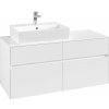 VILLEROY & BOCH Collaro závesná skrinka pod umývadlo na dosku (umývadlo vľavo), 4 zásuvky, 1200 x 500 x 548 mm, White Matt, C12900MS