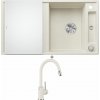 Blanco AXIA III 5 S biela soft s excentrom + sklenená krájacia doska 527039 + Blanco MIDA-S biela soft 526968