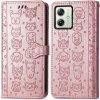 VSETKONAMOBIL 69760 ART ANIMALS Peňaženkový obal pre Motorola Moto G54 5G / G54 Power Edition 5G ružovozlatý