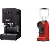 Gaggia New Classic E24, black + Eureka Helios 65, ferrari red