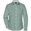 James&Nicholson Dámska kockovaná košeľa JN616 Forest Green S