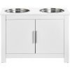 SucceBuy Kŕmna Stanica 2 Misky 60x30x44CM Zvýšená Miska pre Psa