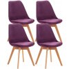 Sada 4 stoličiek Linares velvet, fialová