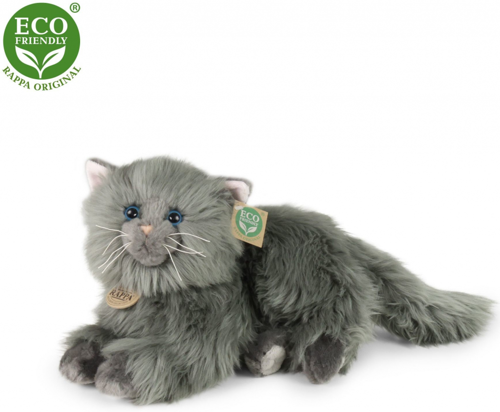 Eco-Friendly perská kočka šedá ležící 30 cm