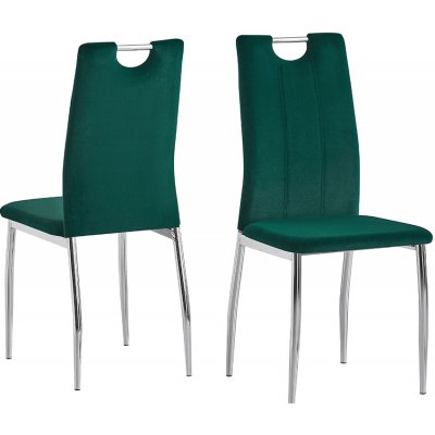 Kondela Jedálenská stolička, smaragdová Velvet látka/chróm, OLIVA NEW 0000285429