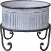 Chic Antique Plechový antik obal na kvetináč/lavór na nožičkách Groo - Ø 27*23cm - Chic Antique