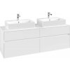 VILLEROY & BOCH Collaro závesná skrinka pod dve umývadlá na dosku, 4 zásuvky, 1600 x 500 x 548 mm, White Matt, C13700MS