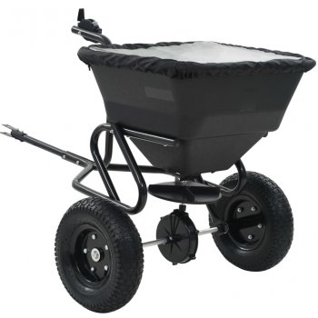 VidaXL Prívesný posypový vozík na soľ, PVC a oceľ, 125x74x79 cm, 45 l