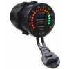 USB nabíjačka QC3.0 + USB-C, voltmeter s color analógovou indikáciou do panelu (34569C)