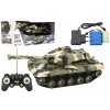 Teddies Tank RC plast 27cm 27MHz na batérie + dobíjacie pack so zvukom a svetlom v krabici 37x17x19cm
