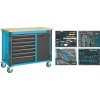 HAZET 179NW-7/230, Pracovní stůl pojízdný Asistent | 230dílný set, modrý, 750 kg nosnost