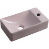Sapho MARGITHA keramické umývadlo 38x22cm, otvor pro batériu vpravo, ružová MGT38222