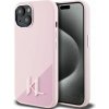 Karl Lagerfeld kryt pre iPhone 15 compatible with MagSafe (Silicone Initial Metal Logo) pink