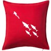 Potápač žraloky - Vankúš 50x50 - 50x50 - Vrátane výplne ( Červená )