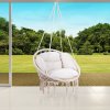 Jurhan BOHO Závesné kreslo béžové Ø61cm s vankúšmi 33352