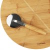TOPFANN B14130-1 Bambusová doska na krájanie pizze s nožom, 32x1,2cm
