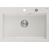 MEXEN MEXEN - Elix granitový drez 1-miska 700 x 500 mm, biela, sifón chróm 6526701005-20