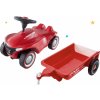 Set odrážadlo Bobby Car Neo BIG červené zvukové s 3-vrstvovými gumovými kolesami a prívesný vozík hranatý