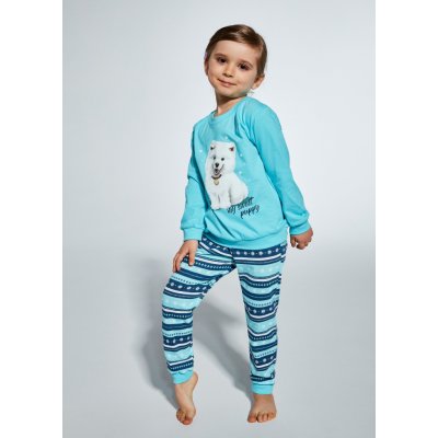 Dievčenské pyžamo Cornette Kids Girl 594/166 Sweet Puppy 86-128 - Tyrkysová / 86-92