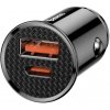 Baseus CCALL-YS01 Circular Nabíjačka do Autá USB+USB-C 30W Black (6953156286535)