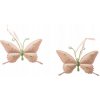 KOVOVÉ PRÍVESKY MOTÝĽ SADA 2 KUSY RUŽOVÉ