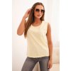 Dámska bezrukávová košeľa z bavlny klasického Farba: Biela, Veľkosť: UNI