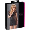 Cottelli PARTY čierne mini šaty XL so zipsom a čipkou