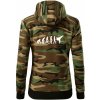 Karate Evolúcia - kop - Mikina dámska trendy zipper s kapucňou - L ( Hnedý maskáč )