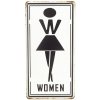 Plechová tabuľa WC ženy 15x30cm (bytová dekorácia v retro štýle z plechu)
