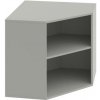 Hobis Policová skriňa Drive, 80x74x40 cm, sivá - 1 KS - bez dverí - 1 - policová rohová