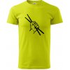 Paličky ruka - Klasické pánske tričko vyššej gramáže - XL ( Limetková )