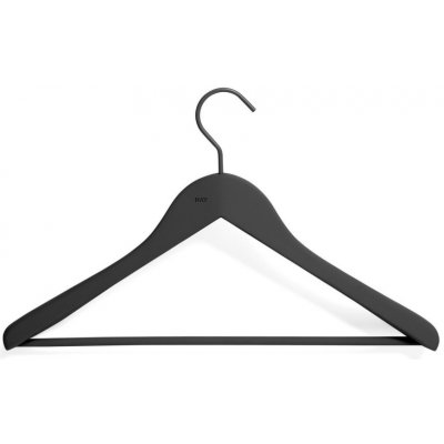 Hay Soft Coat Hanger Wide Black w. Bar 4ks