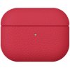 AppleKing kožený ochranný obal pre AirPods Pro 3 - červený - možnosť vrátiť tovar ZADARMO do 30tich dní