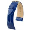 Kožený remienok Hirsch Prestige L 02207082-1, modrý, aligátora koža, dĺžka L, Quick Release 19 mm
