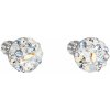 Evolution Group strieborné náušnice kôstky s krištálmi Swarovski modré okrúhle 31336.3 light sapphire