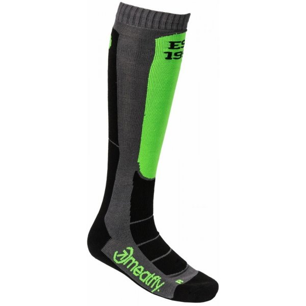  Meatfly Snb ponožky Leeway Snb Socks safety green/grey
