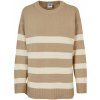Ladies Striped Knit Crew Sweater