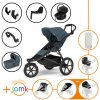 Set 11v1 Thule Urban Glide 3 Dark Slate s magnetickou sponou + madlo + vanička Dark Slate + príslušenstvo JOMK + autosedačka Thule Maple Black s ISOFIX základňou Thule Alfi a adaptéry