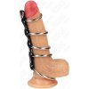 Kink - 5 metal penis rings 3.2 cm to 5 cm connected by leather